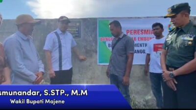 Wakil Bupati Majene Resmikan Penggunaan Proyek Embung untuk Irigasi