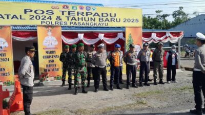 Hari Pertama Ops Lilin Marano 2024, Ka Pos Pam Pimpin Apel Pos Terpadu di Bundaran Smart 